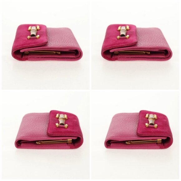 GUCCI Bamboo Wallet Suede Pink Gold 035 0959 1861 0 Auth yk20042V - Picture 16 of 16